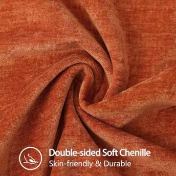 decorUhome Chenille Soft Throw Pillow Covers 18x18 Set of 2, Farmhouse Velvet Decorative Pillow Covers with Stitched Edge for Couch Sofa Bed, Rust