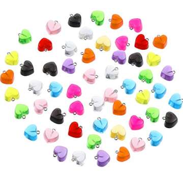 Hicarer Colorful Love Heart Charms for DIY Jewelry