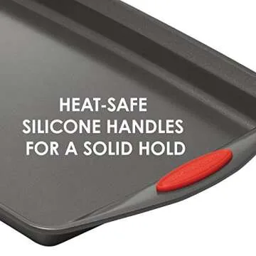 Rachael Ray Oven Lovin' Nonstick Bakeware Springform Baking Pan With Grips / Nonstick Springform Cake Pan With Grips / Nonstick Cheesecake Pan With Grips, Round - 9 Inch, Gray