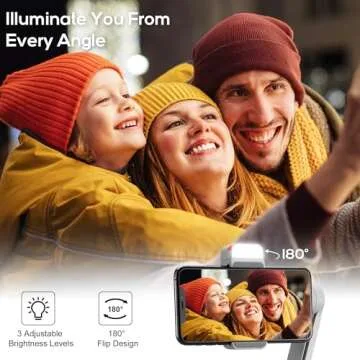 Zhiyun Smooth Q3, 3-Axis Gimbal Stabilizer for Smartphone with Fill Light and Tripod, Auto Inception Dolly-Zoom Time-Lapse, Portable and Foldable, Gesture Control, Android and iPhone Gimbal