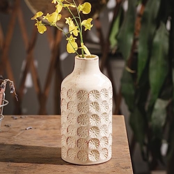 LUKA Ceramic Rustic Vase - 10 Inch Terracotta Home Decor