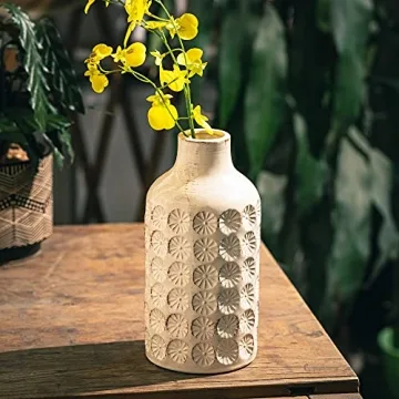 LUKA Ceramic Rustic Vase - 10 Inch Terracotta Home Decor