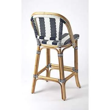 Lila 28" High Bar Stool - Chic Blue and White Design
