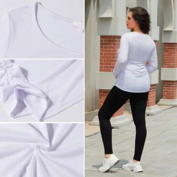 Bhome Maternity Shirt Long Sleeve Basic Top for Women