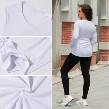 Bhome Maternity Shirt Long Sleeve Basic Top for Women