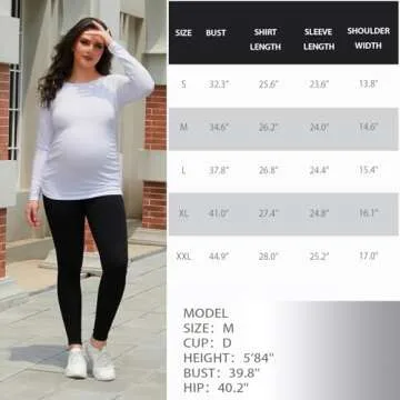 Bhome Maternity Shirt Long Sleeve Basic Top for Women