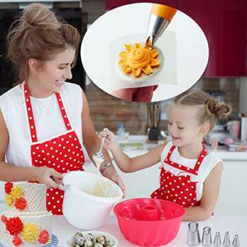 Suuker Rose Flower Piping Tips Set, Stainless Steel Chrysanthemum Nozzles, Crinkle Cream Laminating ...