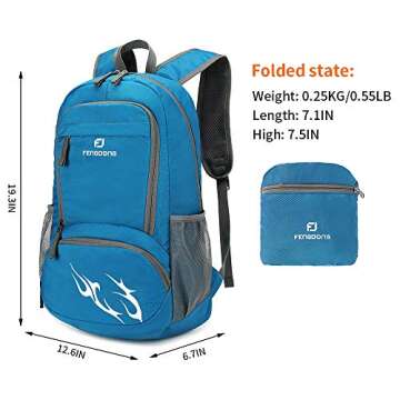 FENGDONG 35L Lightweight Foldable Waterproof Packable Travel Hiking Backpack Daypack for Men Women B...