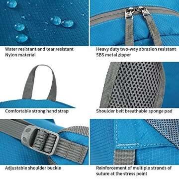 FENGDONG 35L Lightweight Waterproof Travel Backpack