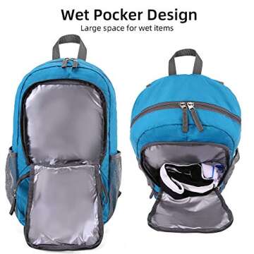 FENGDONG 35L Lightweight Waterproof Travel Backpack