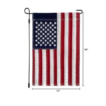 Embroidered American Flag Garden Flag for Outdoor Use