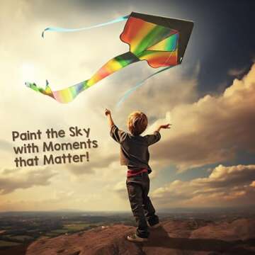 Rainbow Kite for Kids and Adults - Easy to Fly Large Kite. Kite for Kids Ages 4-8, Kite for Kids Ages 8-12, Kite for Kids Ages 3-5, Kite for Toddlers Age 2-4, Beach Kite, Cometas para Niños