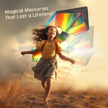Rainbow Kite for Kids and Adults - Easy to Fly Large Kite. Kite for Kids Ages 4-8, Kite for Kids Ages 8-12, Kite for Kids Ages 3-5, Kite for Toddlers Age 2-4, Beach Kite, Cometas para Niños