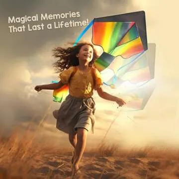 Rainbow Kite for Kids and Adults - Easy to Fly Large Kite. Kite for Kids Ages 4-8, Kite for Kids Ages 8-12, Kite for Kids Ages 3-5, Kite for Toddlers Age 2-4, Beach Kite, Cometas para Niños
