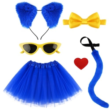 Matiniy Blue Cat Costume Accessories Set for Imaginative Dress Up