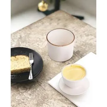 Jersinwei French Butter Dish, Butter Crock for Counter with Water Line, Ceramic Butter Keeper for Spreadable Butter - Chrismas Gift Home Kitchen Decor - Reactive Glaze Collection - Shell White