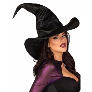 Stylish Leg Avenue Ruched Witch Hat for Halloween Fun