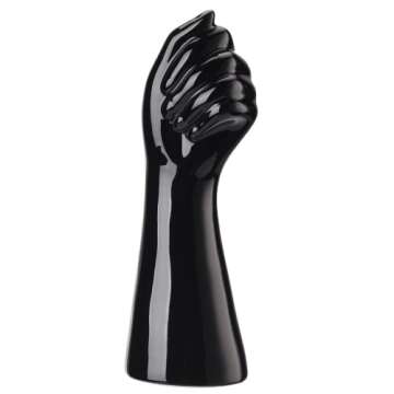 Plcnn Modern Ceramic Vase, Black Hand Shape Flower Vase 9 Inch Human Body Ceramic Vase Body Art Vase for Home Table Living Room Office Decor