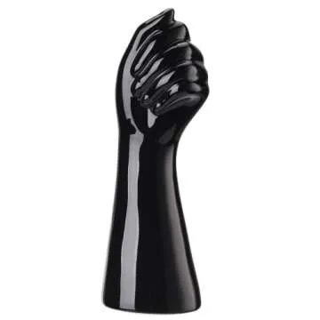 Plcnn Modern Ceramic Vase, Black Hand Shape Flower Vase 9 Inch Human Body Ceramic Vase Body Art Vase for Home Table Living Room Office Decor