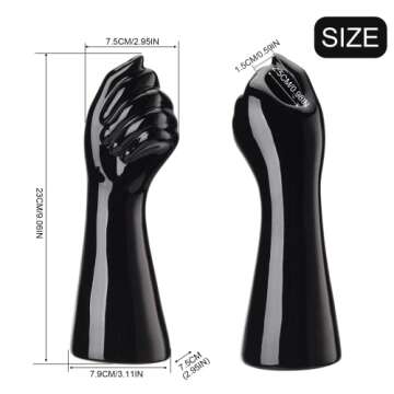 Plcnn Modern Ceramic Vase, Black Hand Shape Flower Vase 9 Inch Human Body Ceramic Vase Body Art Vase for Home Table Living Room Office Decor