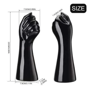 Plcnn Modern Ceramic Vase, Black Hand Shape Flower Vase 9 Inch Human Body Ceramic Vase Body Art Vase for Home Table Living Room Office Decor