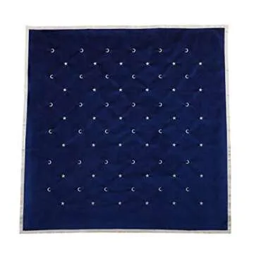 BLESSUME Altar Tarot Card Table Cloth with Tarot Bag Divination Wicca Velvet (Blue 2)