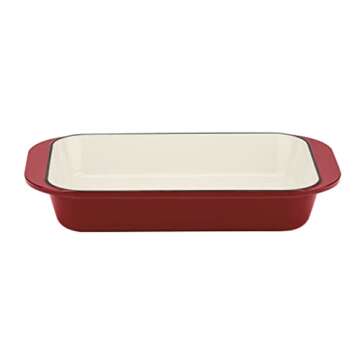 Cuisinart CI1136-24CR Chef's Classic Enameled Cast Iron 14-Inch Roasting/Lasagna Pan, Cardinal Red