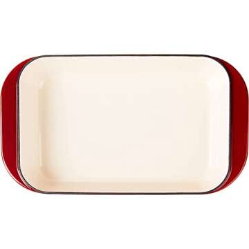 Cuisinart CI1136-24CR Chef's Classic Enameled Cast Iron 14-Inch Roasting/Lasagna Pan, Cardinal Red