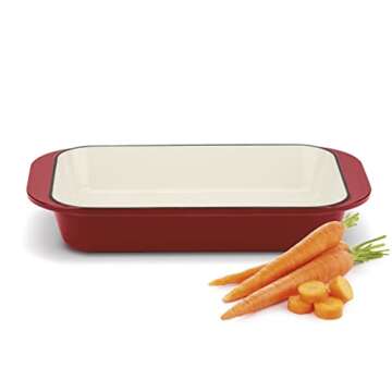 Cuisinart CI1136-24CR Chef's Classic Enameled Cast Iron 14-Inch Roasting/Lasagna Pan, Cardinal Red