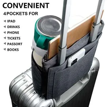 riemot Luggage Travel Cup Tablet Holder - Hold Books Passports Tickets Water Bottles - Fits Roll on ...