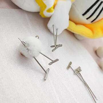 200pcs T Pins 1 Inch, Wig Pins Silver Stainless Steel T-Pins for Blocking Crochet Wig Knitting Sewing Office Wall
