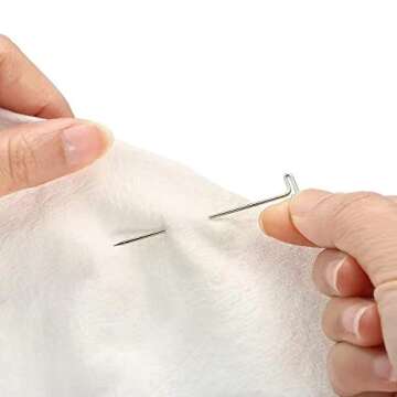 200pcs T Pins 1 Inch, Wig Pins Silver Stainless Steel T-Pins for Blocking Crochet Wig Knitting Sewing Office Wall