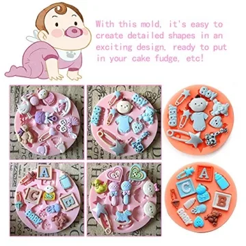 Baby Shower Mini Cake Fondant Silicone Mold for Creatives