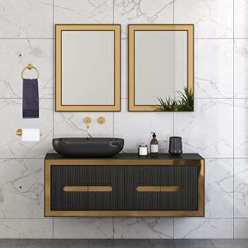 Nestling Toilet Paper Holder Hand Towel Ring, Stainless Steel Tissue Paper Roll Holder Dispenser Wall Mount Bathroom Hardware Accessories 2 Pieces Set