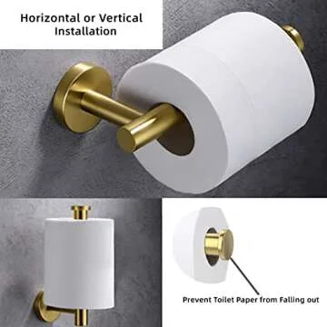 Nestling Toilet Paper Holder Hand Towel Ring, Stainless Steel Tissue Paper Roll Holder Dispenser Wall Mount Bathroom Hardware Accessories 2 Pieces Set