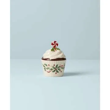 Lenox 886642 Holiday Bakeshop Cupcake Candy Dish, Christmas Hosting