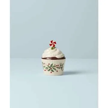 Lenox 886642 Holiday Bakeshop Cupcake Candy Dish, Christmas Hosting