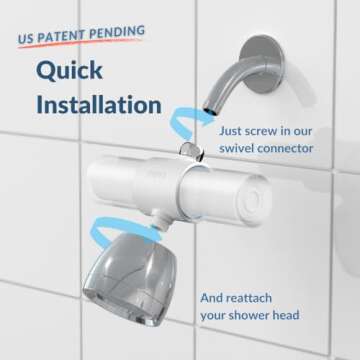 Weddell Duo Shower Filter - NSF Certified Shower Filter, High Pressure Activated Carbon Filter, Removes Chlorine, PFAS & Particulates, Clinically Tested For Healthier Skin & Hair (White)