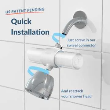 Weddell Duo Shower Filter - NSF Certified Shower Filter, High Pressure Activated Carbon Filter, Removes Chlorine, PFAS & Particulates, Clinically Tested For Healthier Skin & Hair (White)