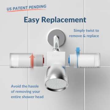 Weddell Duo Shower Filter - NSF Certified Shower Filter, High Pressure Activated Carbon Filter, Removes Chlorine, PFAS & Particulates, Clinically Tested For Healthier Skin & Hair (White)