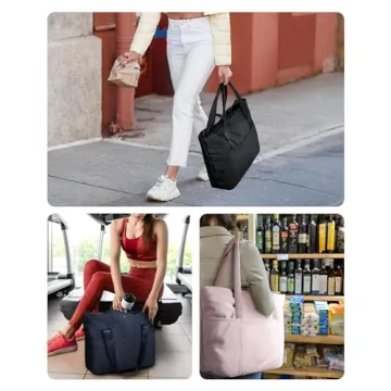 BAGSMART Women's Foldable Tote Bag with Zipper