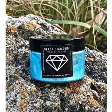 BLACK DIAMOND PIGMENTS® | (Turquoise Diamond Effect Pigment is a premium professional, non-toxic mica with unrivaled color saturation that blends with epoxy, nail polish, slime, lip gloss and acrylic