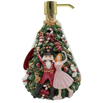 Indecor Home Nutcracker Ballet Tree Lotion Pump - Festive Holiday Soap Dispenser for Bathroom Decor,...