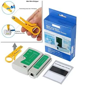 CHZHLM Updated Network Cable Tester LAN Cable Test Support POE Network Cable Tool for RJ45/RJ11/RJ12/CAT5/CAT6/UTP Ethernet Cable Fireproof Material