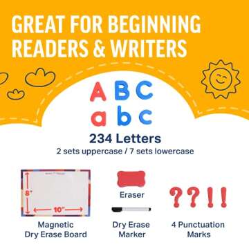 Inspired Thinkers Alphabet Magnetic Letters, Easter Basket Stuffers Gifts for Kids, Fridge Magnets, ABC Magnets, Foam Magnetic Letters and Numbers for Toddlers 1-3