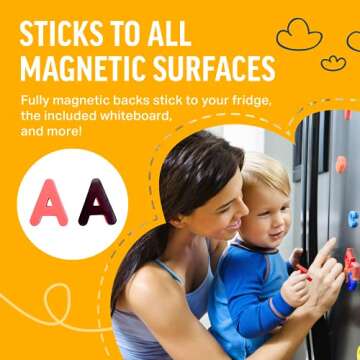 Inspired Thinkers Alphabet Magnetic Letters, Easter Basket Stuffers Gifts for Kids, Fridge Magnets, ABC Magnets, Foam Magnetic Letters and Numbers for Toddlers 1-3