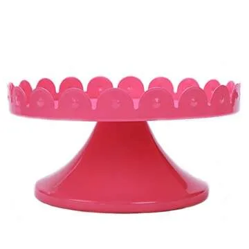 Z1021 Pink Metal Cake Stand/Tray/Salver/Container/Home Kitchen Gift with Glass Dome