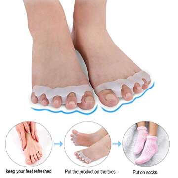 2 Pair Gel Bunion Corrector Kids Toe Separator, for Overlapping Toe,Bunion Corrector Pads for Bunion...