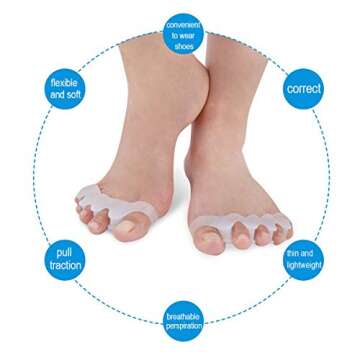 2 Pair Gel Bunion Corrector Kids Toe Separator, for Overlapping Toe,Bunion Corrector Pads for Bunion Relief Splint,Toe Separators, Big Toe Space Suitable for Bunion Pain Relief and Overlapping Toes
