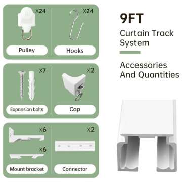 MaKefeile Curtain Tracks Ceiling Wall Mounted Heavy-Duty Curtains Rails Room Divider Curtain Track for Living Room Bedroom Room Shower Divider White 3 ft To 9 ft